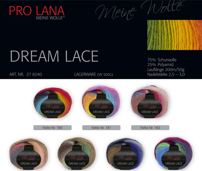 PRO LANA Dream Lace 75%vilna,25%poliamīds