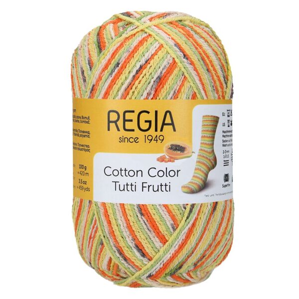 Regia COTTON COLOR 4ply, 72%kokvilna, 18%poliamīds, 10%poliesters