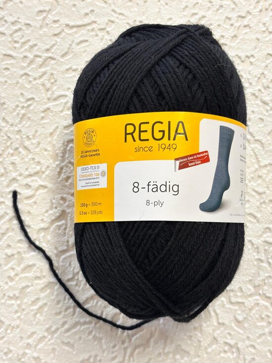 Regia Uni 8ply Nr02066 - melns