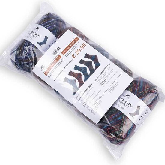 PRO LANA Golden Socks Bergwelt 5x100gr, 4kārtīga