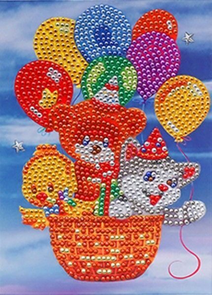 Dimantu kartiņa - dzīvnieki ar baloniem