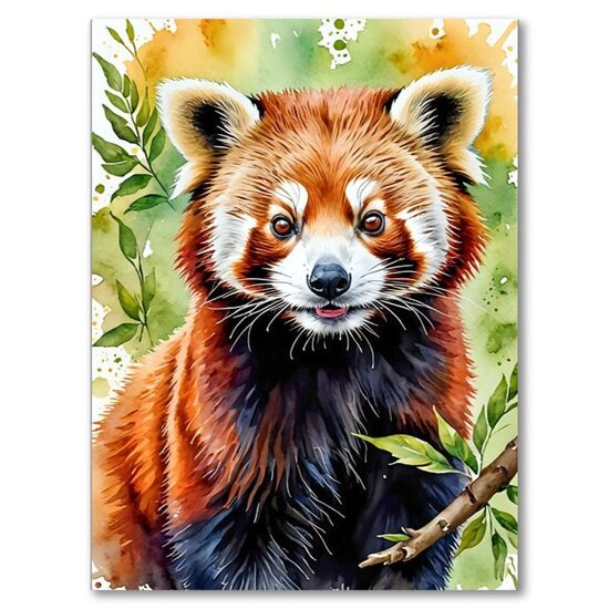 Dimantu glezna  - sarkanā panda