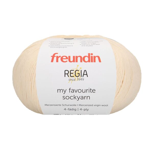 Regia Freundin my favorite Sockyarn 4ply Nr 00002 - ziloņkauls