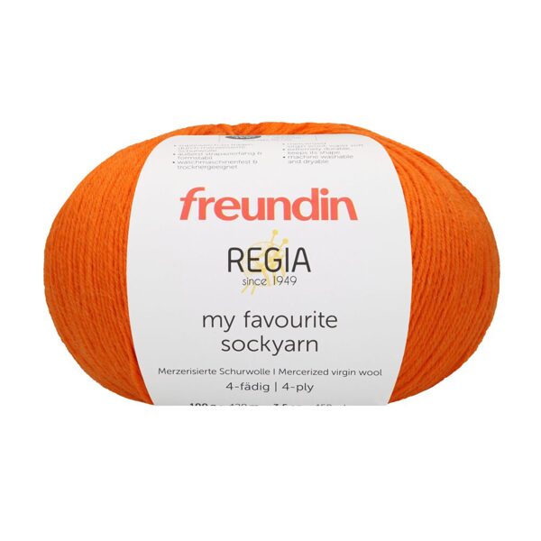 Regia Freundin my favorite Sockyarn 4ply Nr 00025 - oranžs