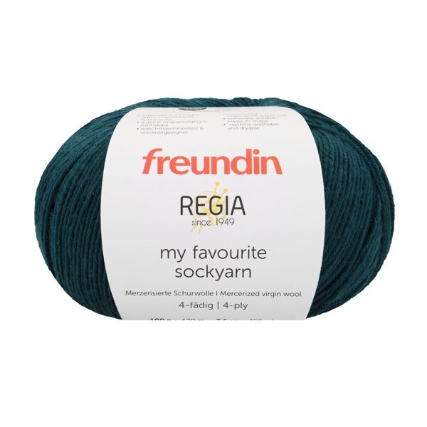 Regia Freundin my favorite Sockyarn 4ply Nr 00072 - tumši zaļš