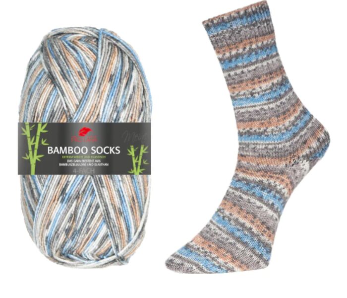 PRO LANA Bamboo Socks Nr967 - bēšs/džinsu zils