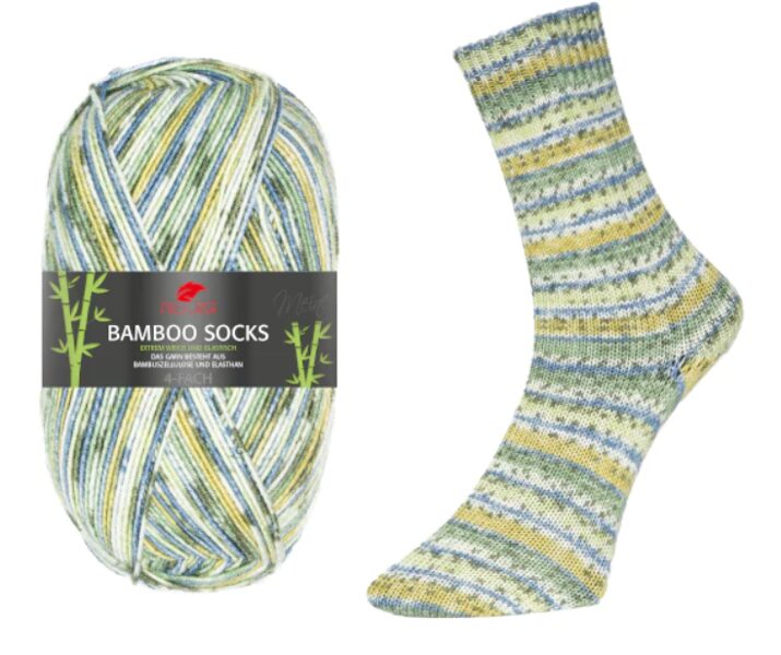 PRO LANA Bamboo Socks Nr969 - zaļš/zils