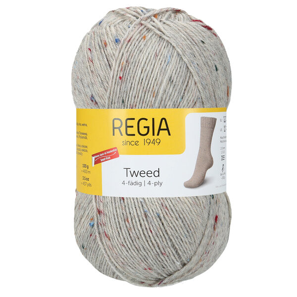 Regia Tweed 4ply Nr 00090 - gaiši pelēks tvīds