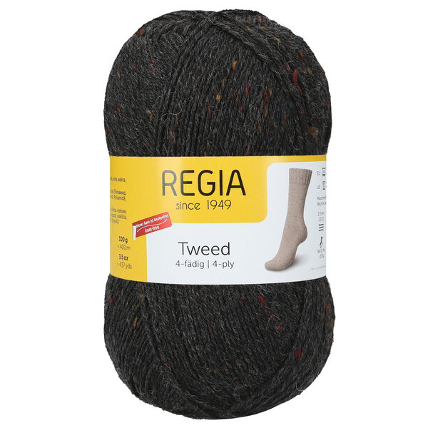 Regia Tweed 4ply Nr 00098 - antracīta tvīds