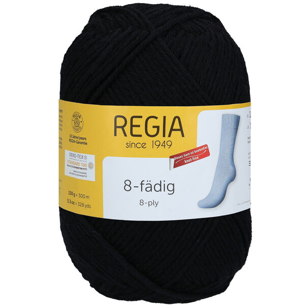 Regia Uni 8ply Nr02066 - melns