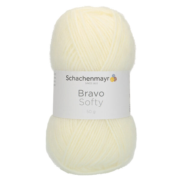 Schachenmayr Bravo Softy Nr 08200 - balts nebalināts